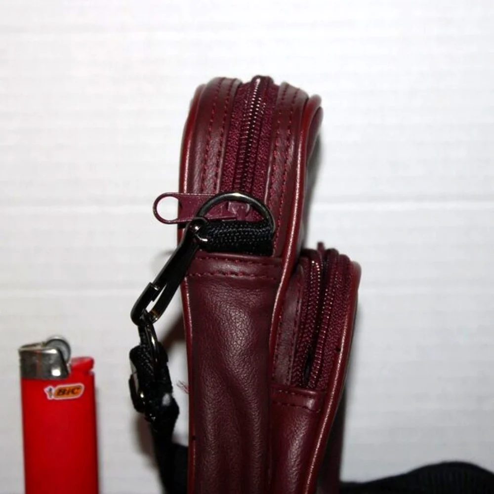 Mini Leather Crossbody Bag - Burgundy - Essential Everyday Carry